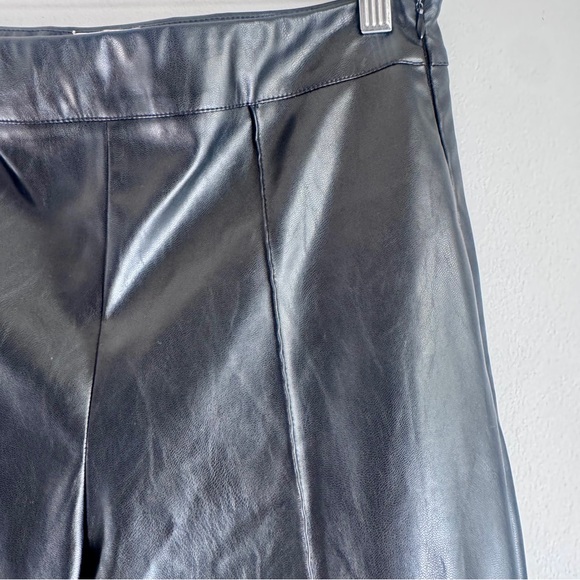 Princess Polly Braden Faux Leather High Waisted Black Flare Pants Size 6 - Picture 6 of 8